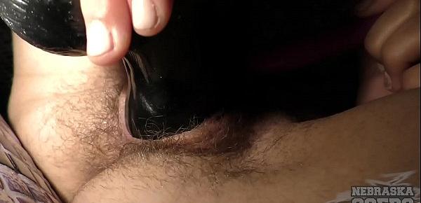  pov dirty director trying to force inflatable dildo into rosie s hairy tight gash